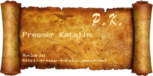 Presser Katalin névjegykártya